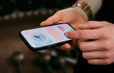 Person using health app on phone