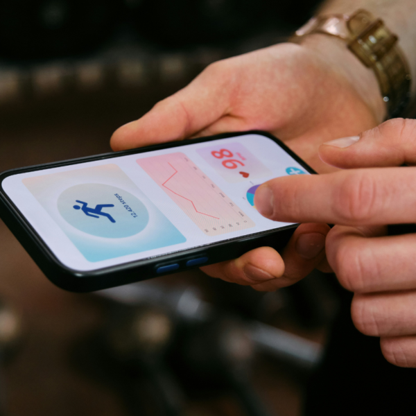 Person using health app on phone