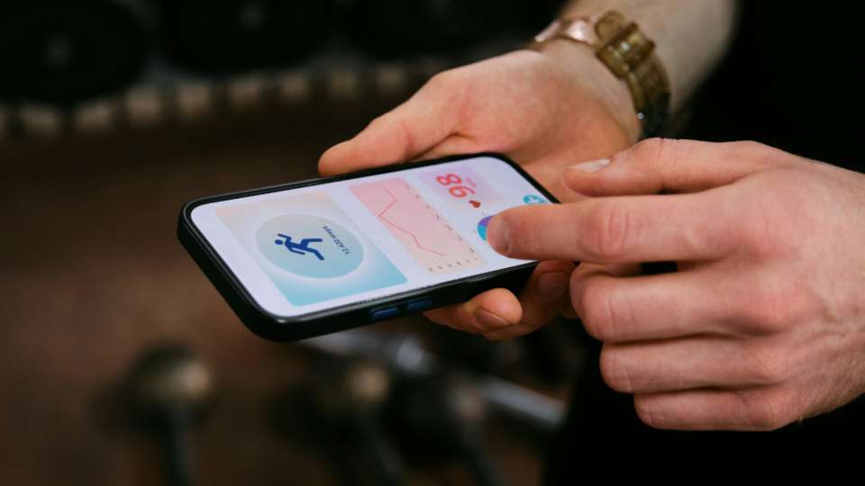 Person using health app on phone