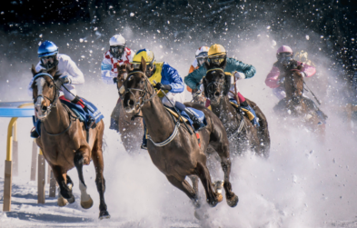 Horseracing in snow